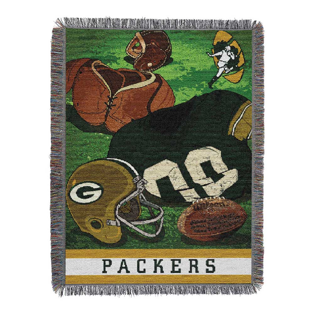 Green Bay Packer Throw Blanket shops Tapestry Lambeau Field Titletown 50th Anniversary