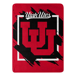 NCAA Dimensional Utah Utes Micro Raschel Throw Blanket 46x60 Inches