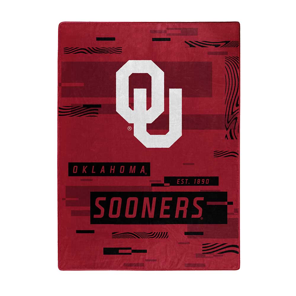 NCAA Digitize Oklahoma Sooners Raschel Throw Blanket 60x80 Inches