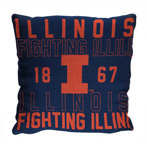 NCAA Illinois Fighting Illini Stacked Pillow 20x20 Inches