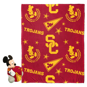 NCAA USC Trojans Pennant Mickey Hugger Pillow & Silk Touch Throw Set