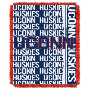 NCAA Uconn Huskies Double Play Woven Jacquard Throw Blanket 46x60 Inches