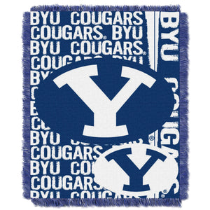 NCAA BYU Cougars Double Play Woven Jacquard Throw Blanket 46x60 Inches