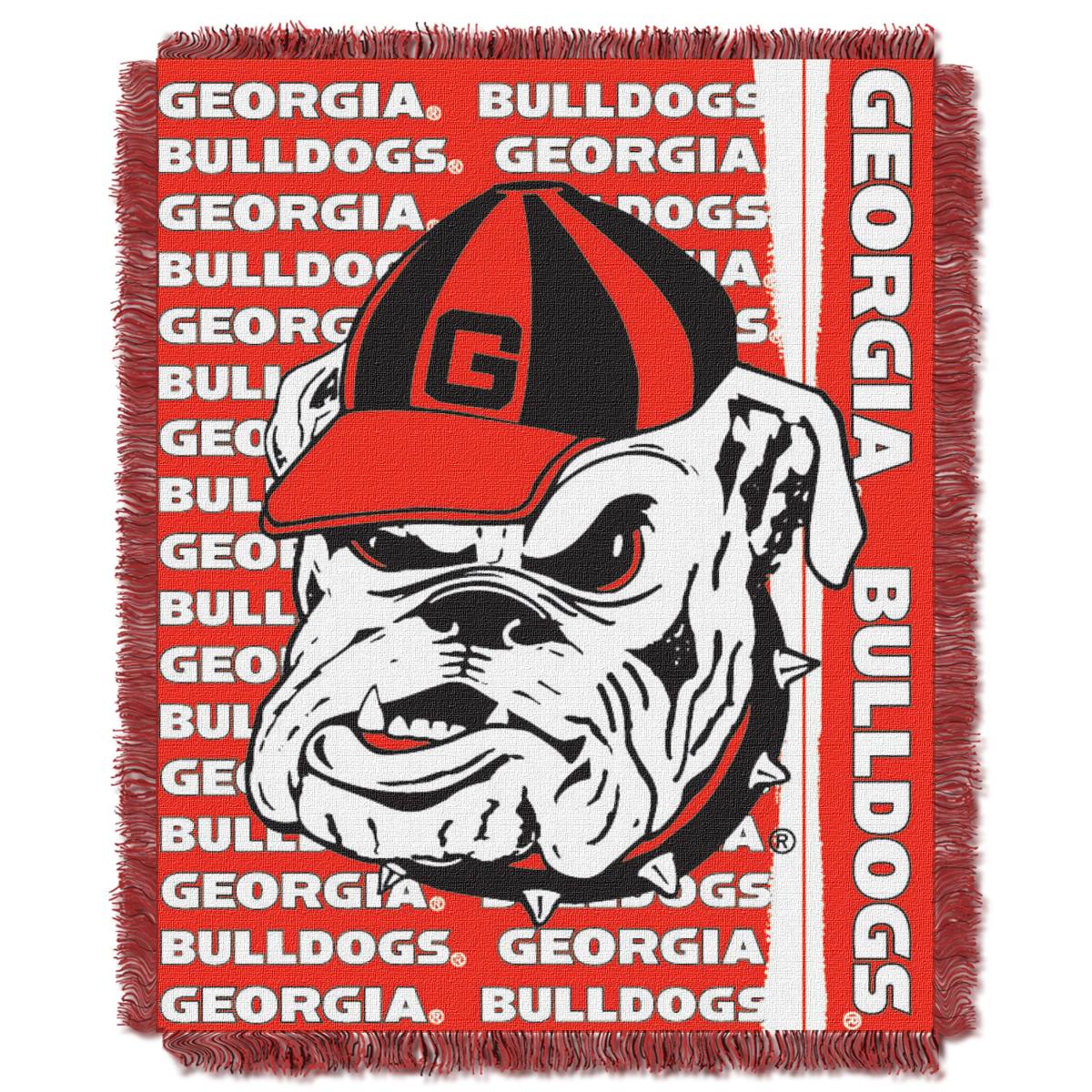 NCAA Georgia Bulldogs Double Play Woven Jacquard Throw Blanket 46x60 I