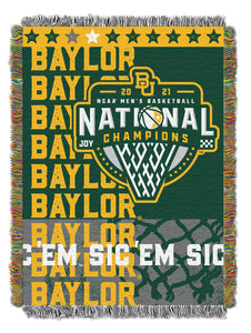 NCAA Baylor Bears 2021 National Men's Basketball Champions Woven Tapestry Wall Hanging
