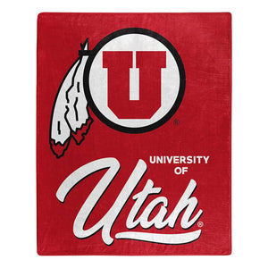 NCAA Utah Utes Signature Raschel Throw Blanket 50x60 Inches