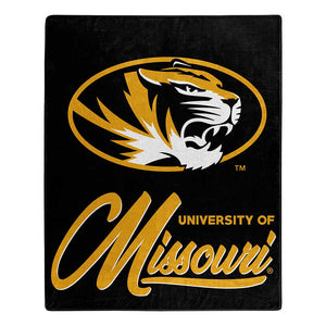 NCAA Missouri Tigers Signature Raschel Throw Blanket 50x60 Inches