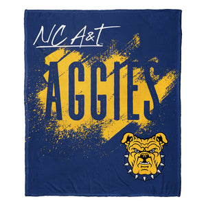 NCAA School Tradition North Carolina A&T Aggies Silk Touch Throw Blanket 50x60 Inches