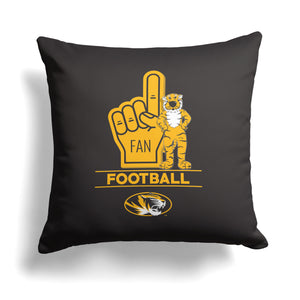 NCAA Missouri Tigers Number 1 Fan Throw Pillow 18x18