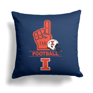 NCAA Illinois Fighting Illini Number 1 Fan Throw Pillow 18x18