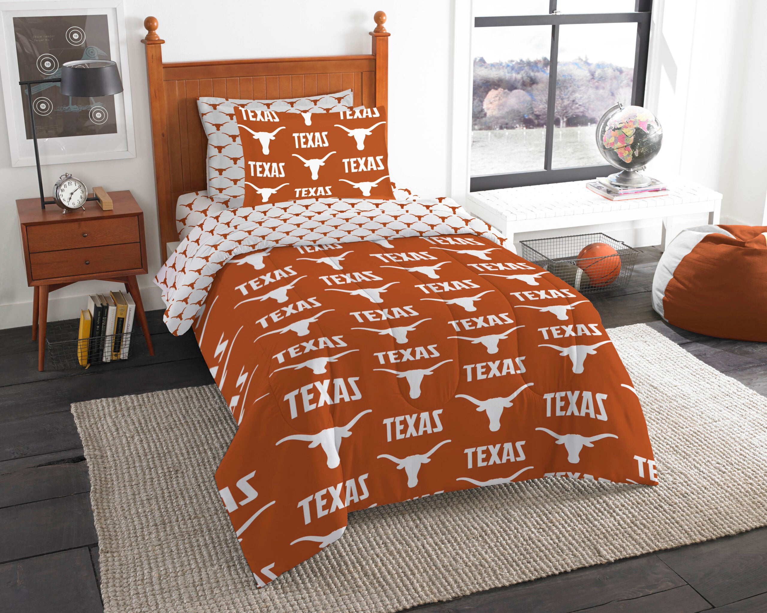 NCAA Rotary Texas Longhorns 5 PC Twin Bed In Bag Set