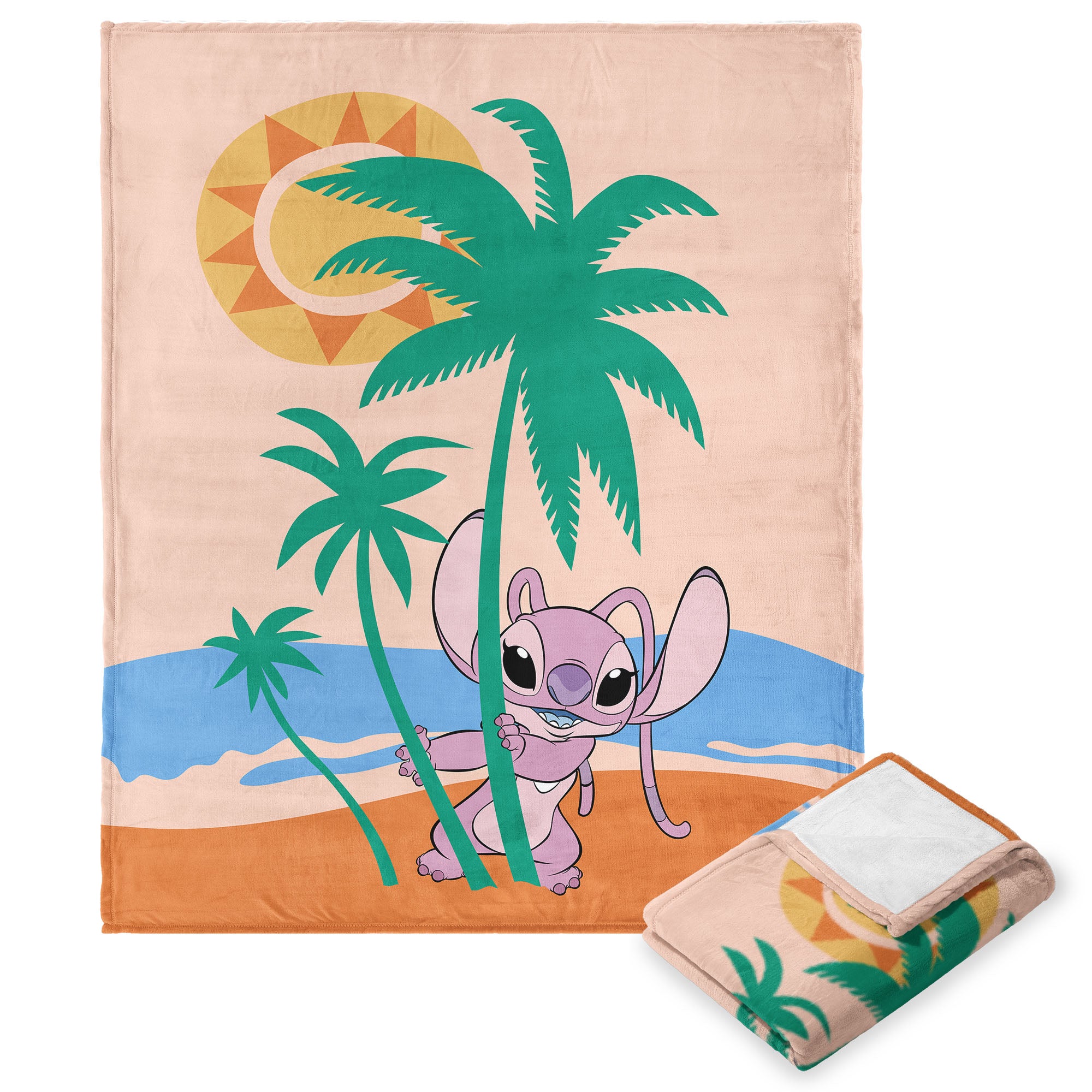 Disney Lilo and Stitch - on sale Stitch Sunset Palm Trees Super Plush Throw Blanket New