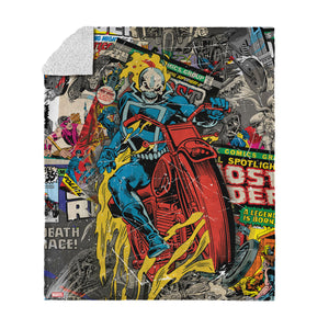 Marvel Ghost Rider Comic Silk Touch Sherpa Throw Blanket 50—60 Inches