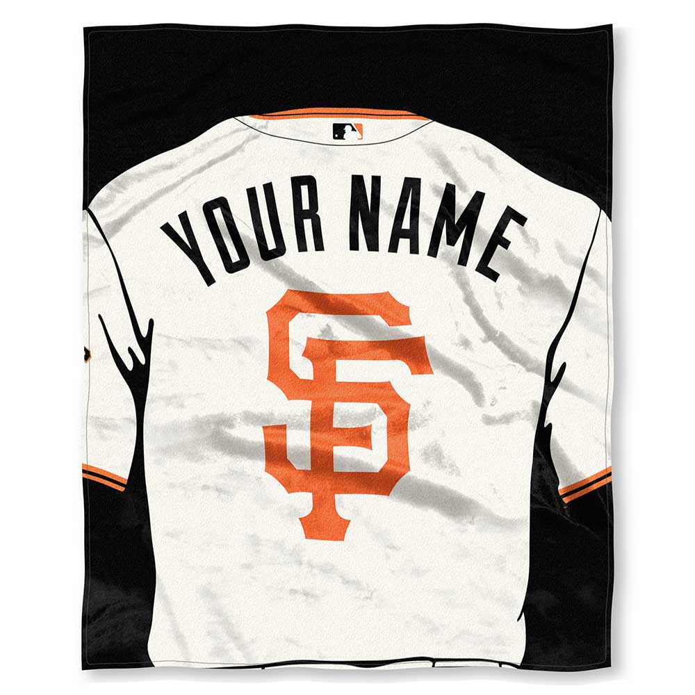 MLB San Francisco Giants Jersey Personalized Silk Touch Throw Blanket