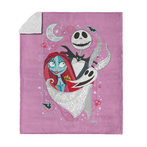 Nightmare Before Christmas Nightmare Sweethearts Silk Touch Sherpa Throw Blanket 50×60 Inches