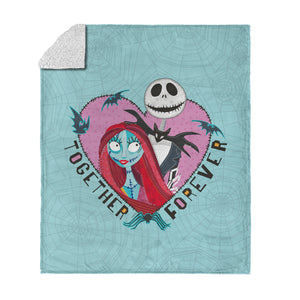 Nightmare Before Christmas Woven Together Silk Touch Sherpa Throw Blanket 50×60 Inches