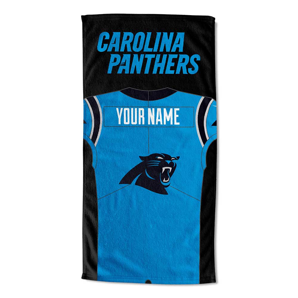 NFL Carolina Panthers Jersey Personalized Beach Towel 30x60 Inches