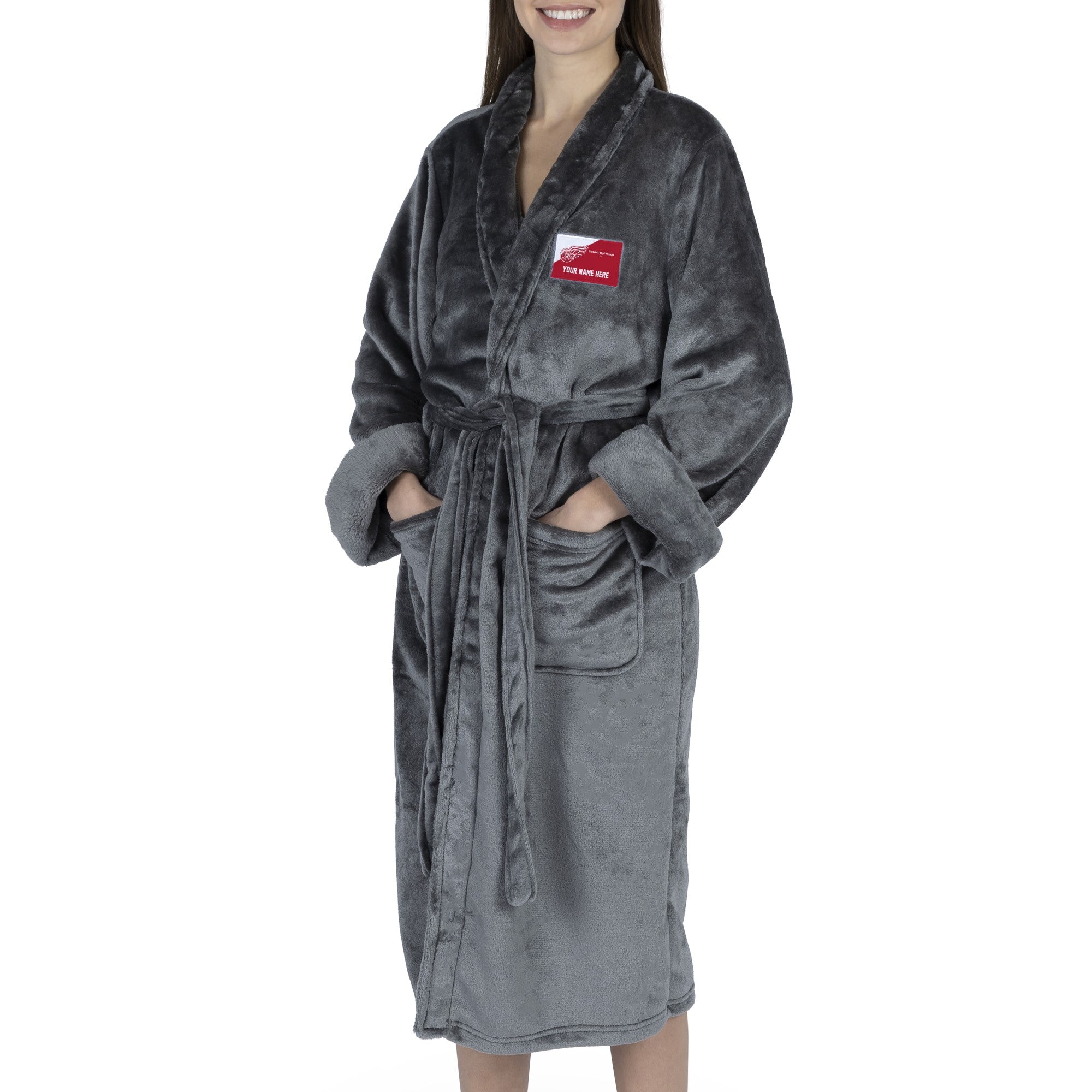 Detroit Red Wings NHL Charcoal S/M Personalized Robe Detroit Red Wings NHL Charcoal S/M Personalized Robe