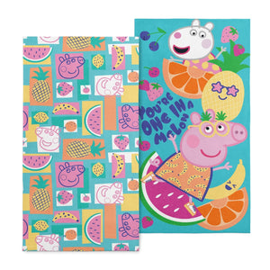Hasbro Peppa Pig Fruit Salad + One In A Melon Beach Towel 2 Pack 30x60 Inches