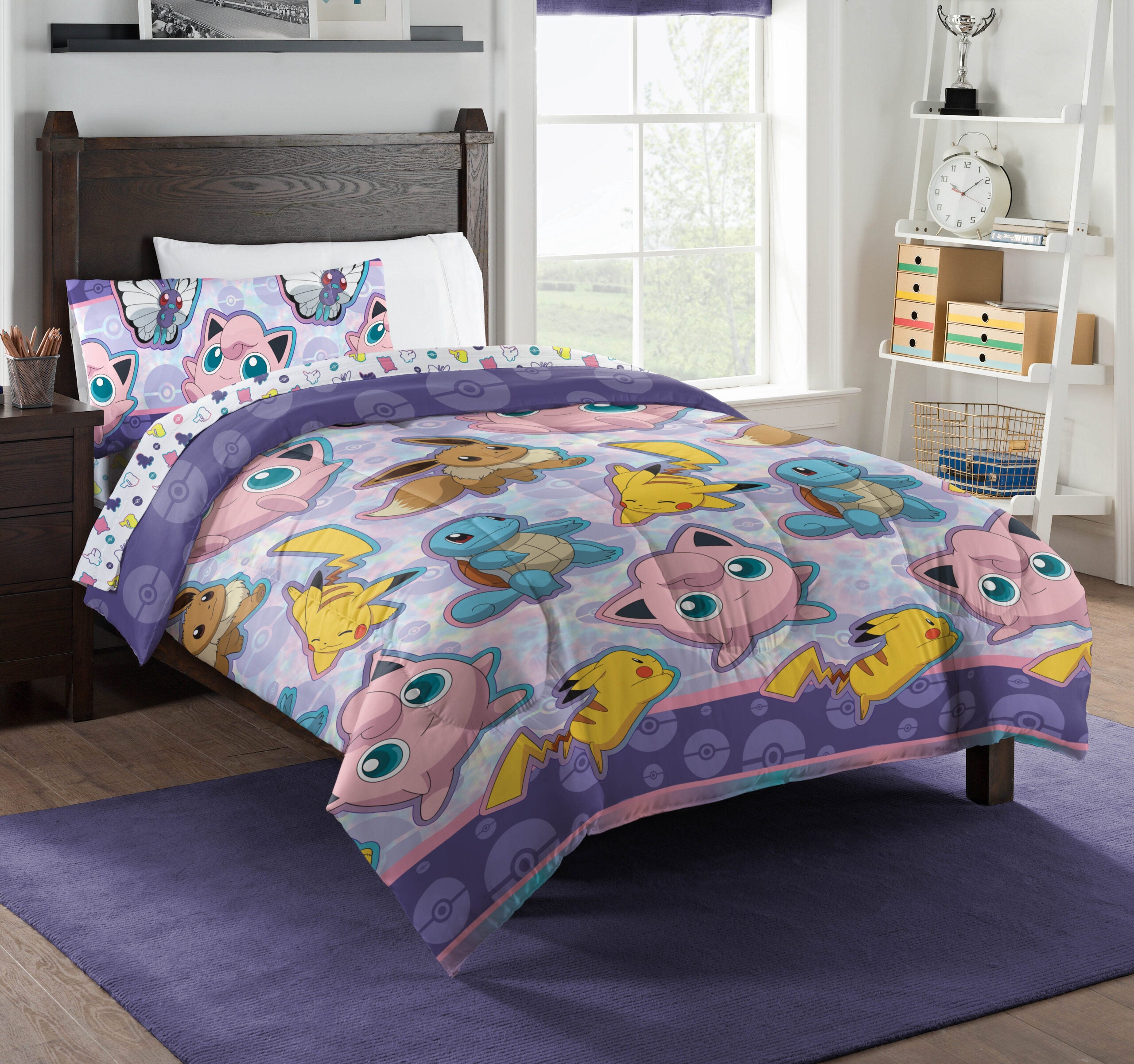 Northwest Pokemon Twin Sized Bed in a Bag Set, Pikachu Eevee Jigglypuf