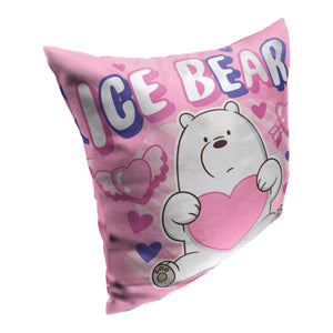 Cartoon Network We Bare Bears Ice Bear Throw Pillow 18x18 Inches