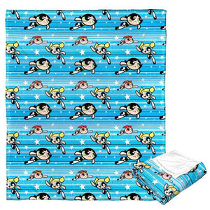 Cartoon Network Powerpuff Girls Flying Fast Silk Touch Throw Blanket 50x60 Inches