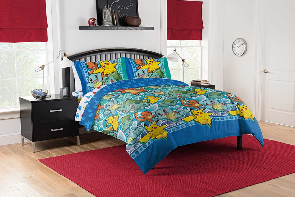 Pokemon First Starters Bed In A Bag Set Full, Anime Bedding Set with C