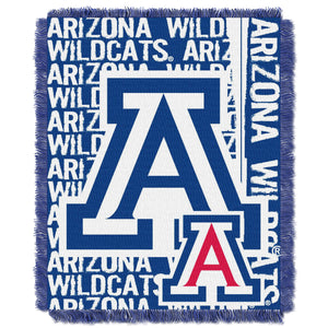 NCAA Arizona Wildcats Double Play Woven Jacquard Throw Blanket 46x60 Inches