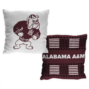 NCAA Alabama A&M Bulldogs Homage Jacquard Pillow 20x20 Inches