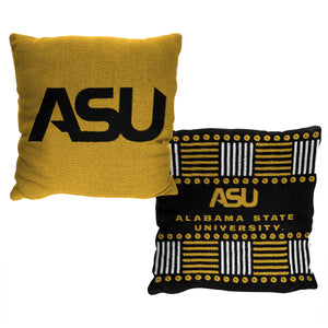 NCAA Alabama State Hornets Homage Jacquard Pillow 20x20 Inches