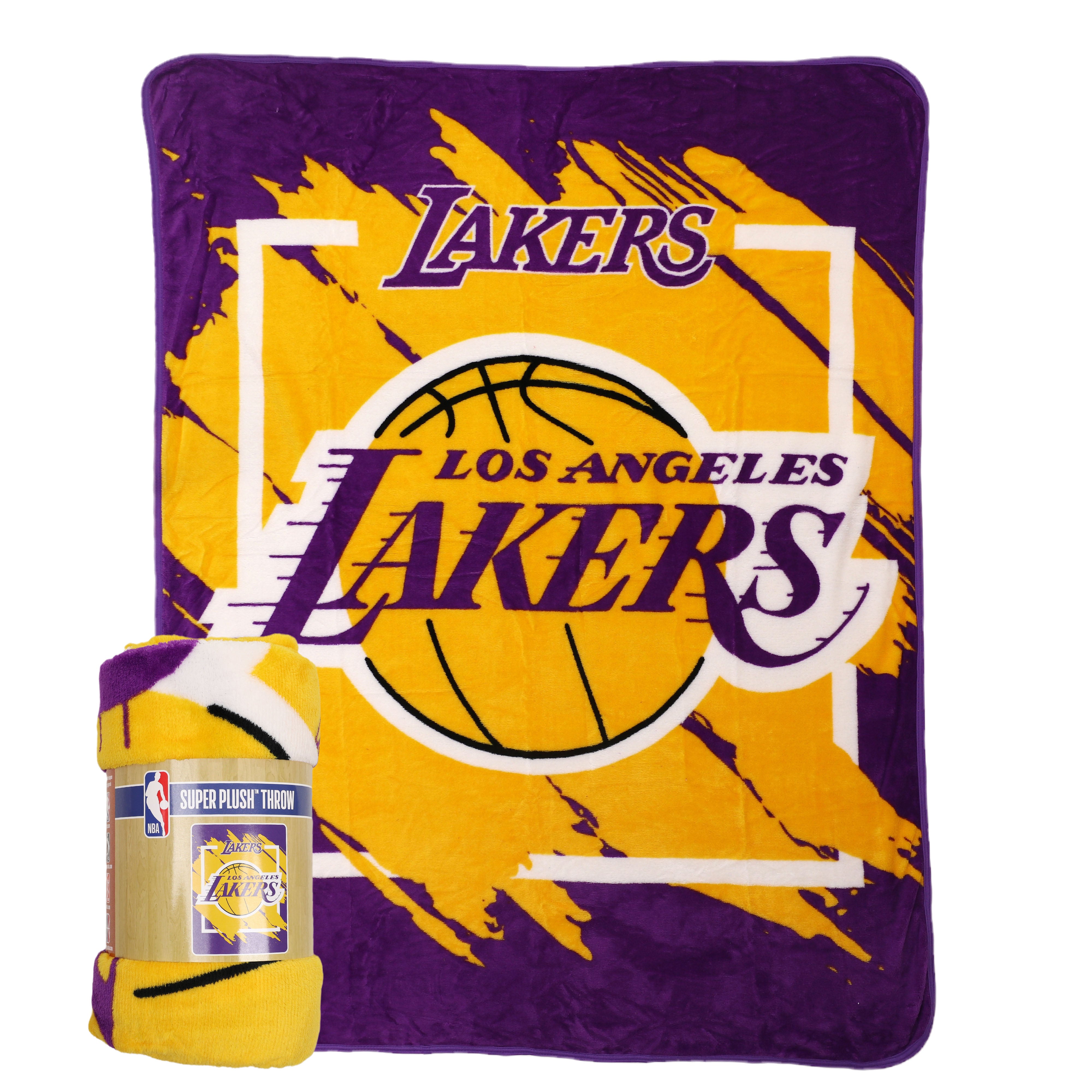 NBA Los Angeles Lakers Dimensional Micro Raschel Throw Blanket 46x60 I