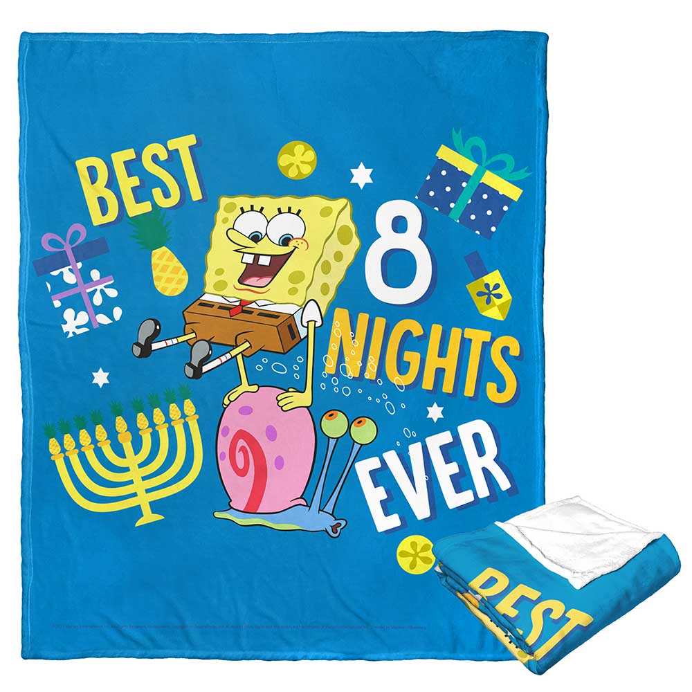 Nickelodeon Spongebob Squarepants Best Eight Nights Silk Touch Throw B