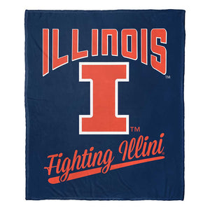 NCAA Illinois Fighting Illini Alumni Silk Touch Throw Blanket 50x60 Inches
