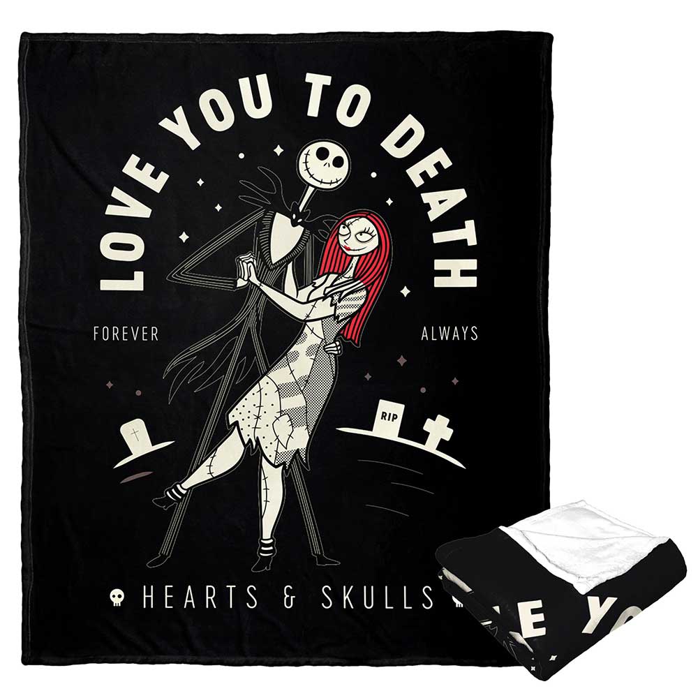 Disney The Nightmare Before outlet Christmas Jack & Sally Love You To Death Plush Throw