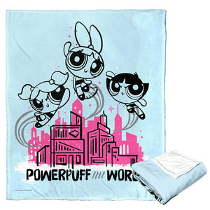 Cartoon Network Powerpuff Girls Saving The World Silk Touch Throw Blanket 50x60 Inches