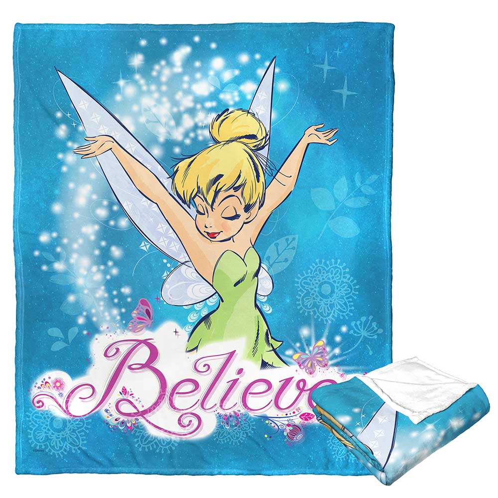 Disney Tinkerbell Sweet Believers Silk Touch Throw Blanket 50x60 Inches