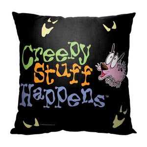 Cartoon Network Courage The Cowardly Dog Creepy Stuff Happens Throw Pillow 18x18 Inches