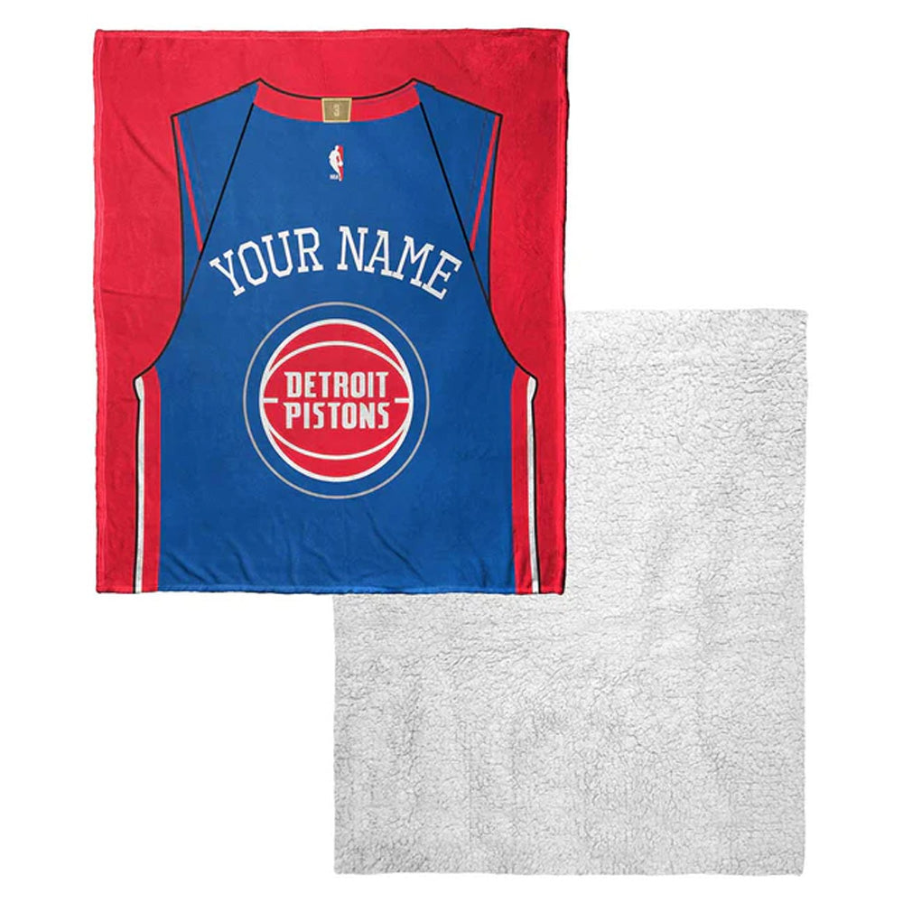 Detroit Pistons Personalized Jersey Silk Touch Sherpa Throw Blanket Detroit Pistons Personalized Jersey Silk Touch Sherpa Throw Blanket