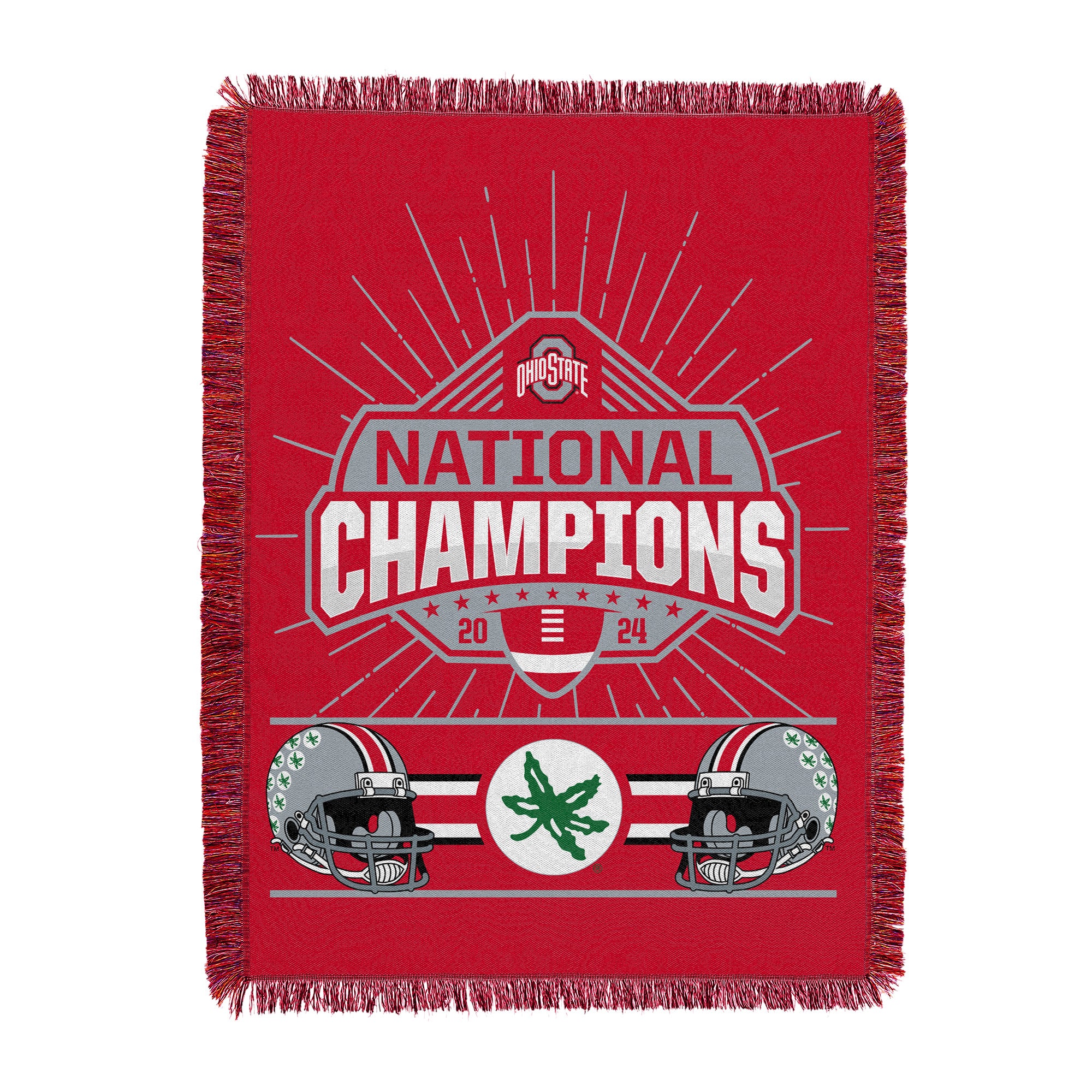 Ohio State Buckeyes NCAA 2024 FBC Peak Tapestry Throw Blanket 46X60 Inches