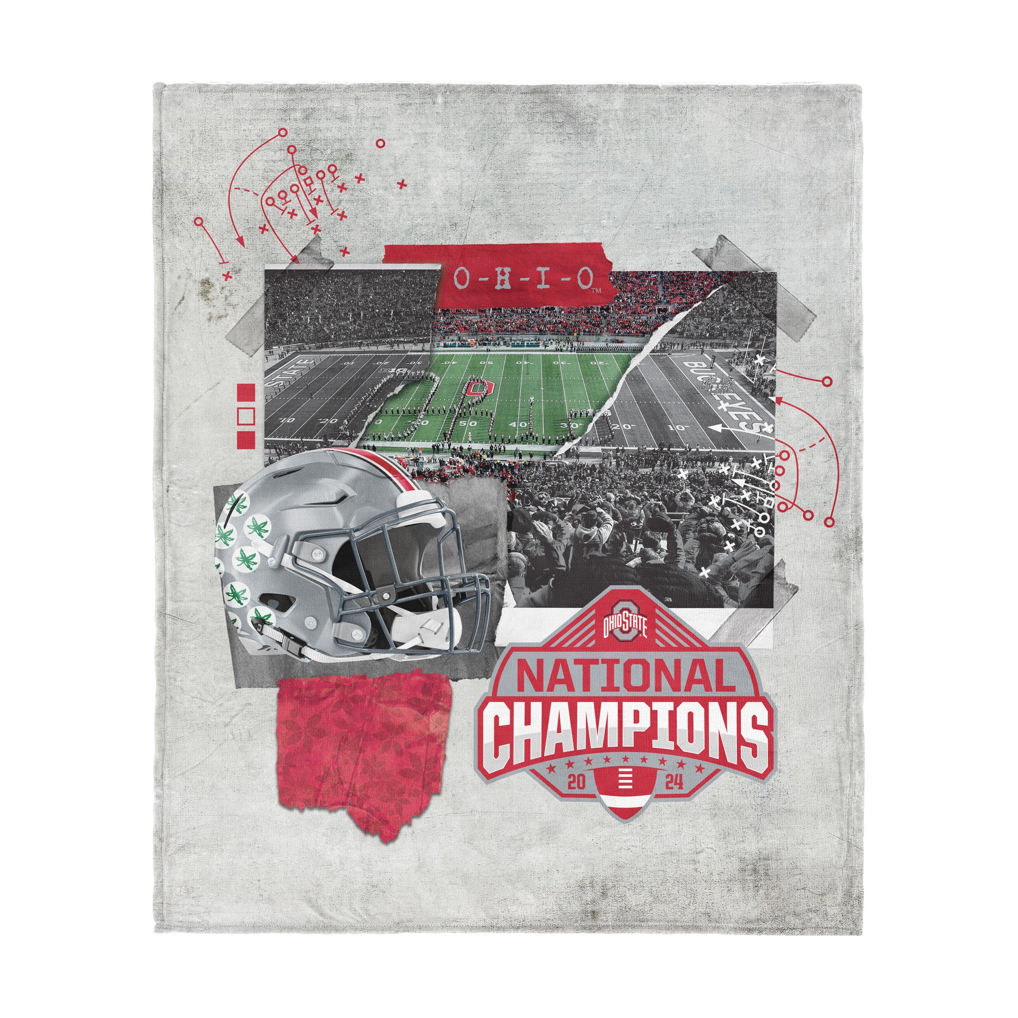 Ohio State Buckeyes NCAA 2024 FBC Champ Love Silk Touch Throw Blanket 50X60 Inches