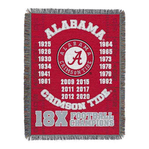 NCAA Alabama Crimson Tide Commemorative Series Tapestry Throw