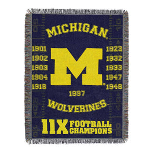 NCAA Michigan Wolverines Commemorative Series Tapestry Throw