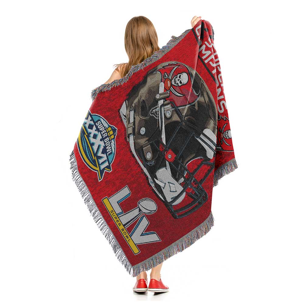 NEW high quality Vintage 2001 SUPER BOWL XXXV Throw Blanket Tampa Woven Tapestry 60x47