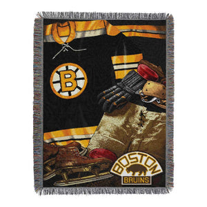 NHL Boston Bruins Vintage Woven Tapestry Wall Hanging 48x60 Inches