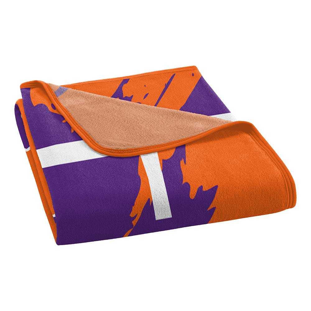 NCAA Dimensional Clemson Tigers Micro Raschel Throw Blanket 46x60 Inches