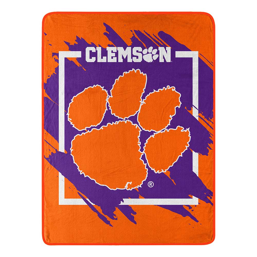 NCAA Dimensional Clemson Tigers Micro Raschel Throw Blanket 46x60 Inches