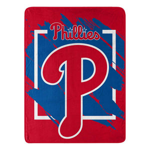 MLB Philadelphia Phillies Dimensional Micro Raschel Throw Blanket 46x60 Inches