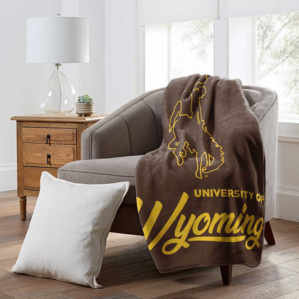 NCAA Wyoming Cowboys Signature Raschel Throw Blanket 50x60 Inches