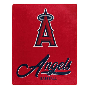 MLB Los Angeles Angels Signature Raschel Throw Blanket 50x60 Inches