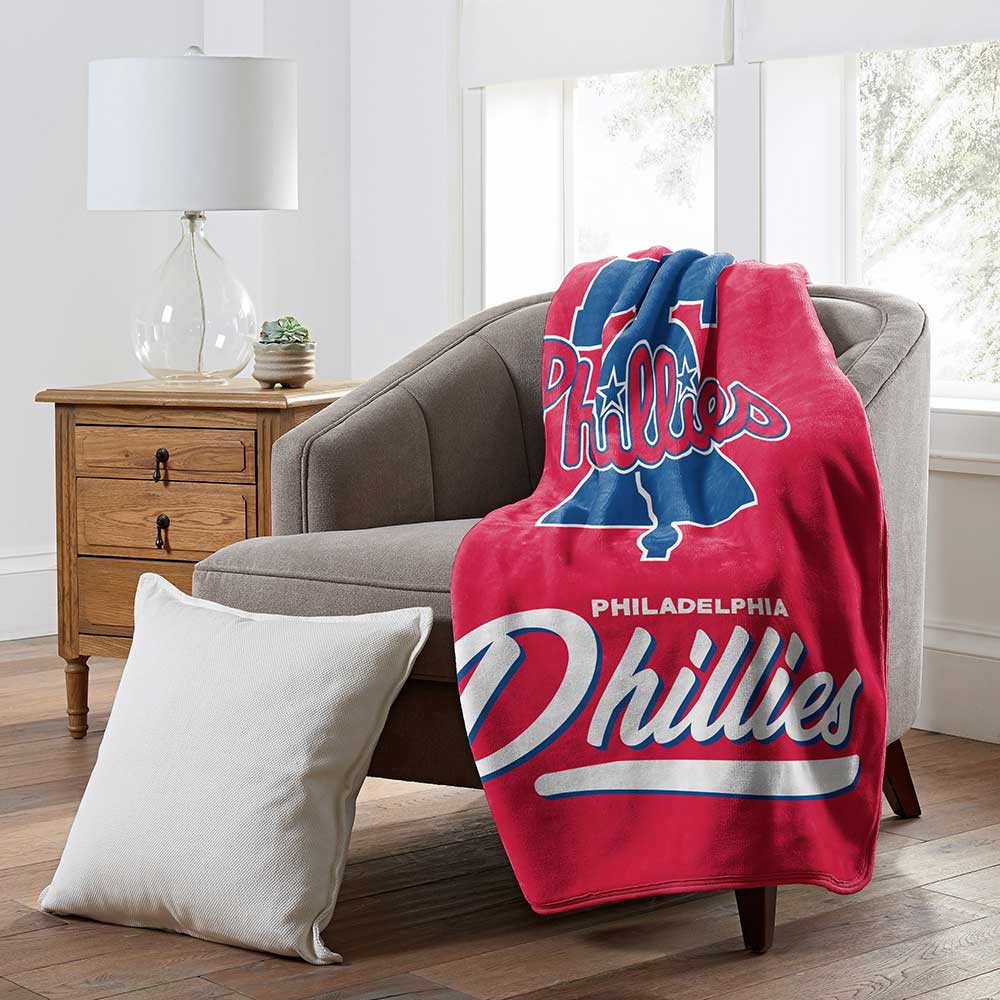 MLB Philadelphia Phillies Signature Raschel Throw Blanket 50x60 Inches